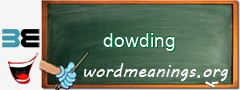 WordMeaning blackboard for dowding